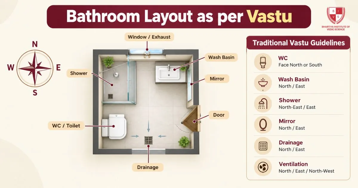 Bathroom Layout as per Vastu